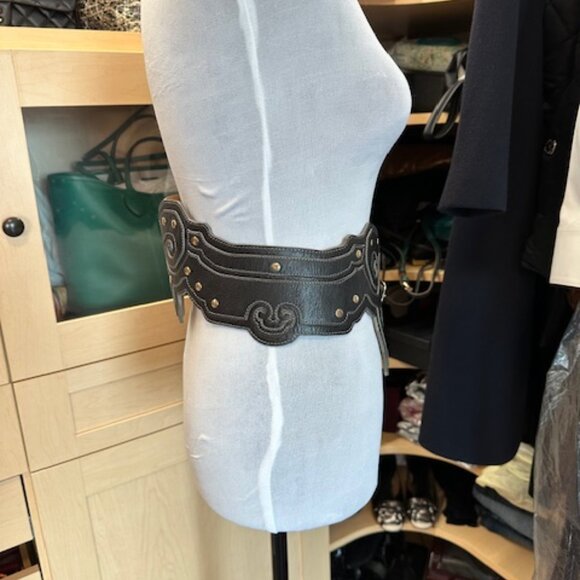 Temperley London Black Size 3 Leather Waist Belt main image 6